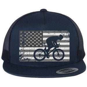 American Flag Cycling USA Bike Cyclists Gift Flat Bill Trucker Hat