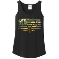 American Flag Camouflage Outdoor Antlers Deer Ladies Essential Tank