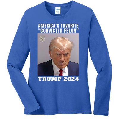 Americas Favorite Convicted Felon Protrump Ladies Long Sleeve Shirt