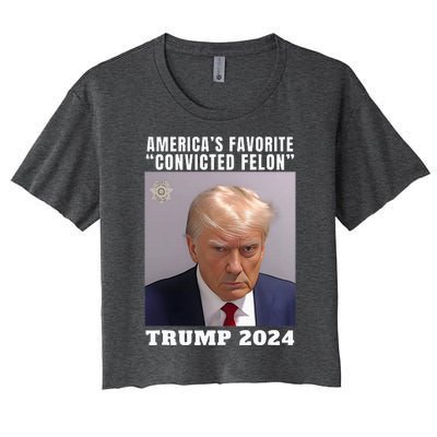 Americas Favorite Convicted Felon Protrump Women's Crop Top Tee