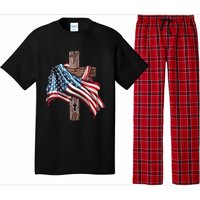 American Flag Christian Cross Jesus 4th Of July Pajama Set