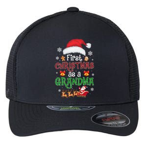 Announcet First Christmas As A Grandma Matching Family Gift Flexfit Unipanel Trucker Cap