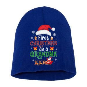 Announcet First Christmas As A Grandma Matching Family Gift Short Acrylic Beanie