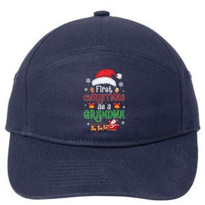 Announcet First Christmas As A Grandma Matching Family Gift 7-Panel Snapback Hat