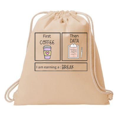 Aba First Coffee Then Data Funny Coffee Drawstring Bag