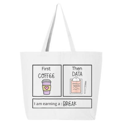 Aba First Coffee Then Data Funny Coffee 25L Jumbo Tote