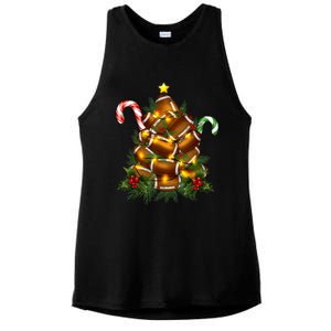 American Football Christmas Tree Christmas Pajamas Ladies PosiCharge Tri-Blend Wicking Tank