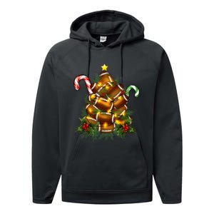 American Football Christmas Tree Christmas Pajamas Performance Fleece Hoodie