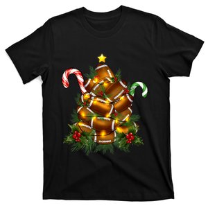 American Football Christmas Tree Christmas Pajamas T-Shirt