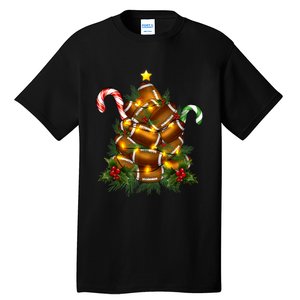 American Football Christmas Tree Christmas Pajamas Tall T-Shirt