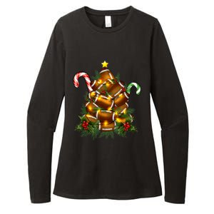 American Football Christmas Tree Christmas Pajamas Womens CVC Long Sleeve Shirt