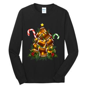 American Football Christmas Tree Christmas Pajamas Tall Long Sleeve T-Shirt