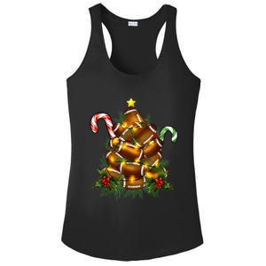 American Football Christmas Tree Christmas Pajamas Ladies PosiCharge Competitor Racerback Tank