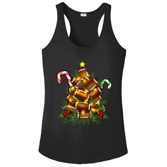 American Football Christmas Tree Christmas Pajamas Ladies PosiCharge Competitor Racerback Tank