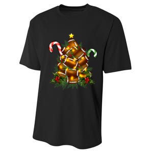 American Football Christmas Tree Christmas Pajamas Performance Sprint T-Shirt