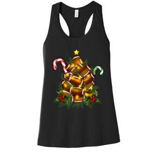 American Football Christmas Tree Christmas Pajamas Women's Racerback Tank