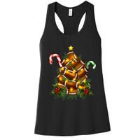 American Football Christmas Tree Christmas Pajamas Women's Racerback Tank