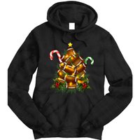 American Football Christmas Tree Christmas Pajamas Tie Dye Hoodie