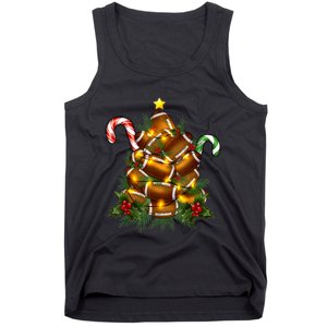 American Football Christmas Tree Christmas Pajamas Tank Top