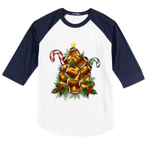 American Football Christmas Tree Christmas Pajamas Baseball Sleeve Shirt