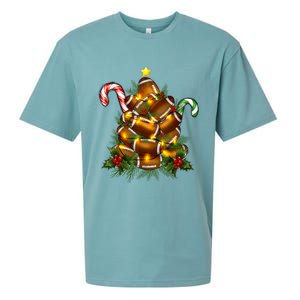 American Football Christmas Tree Christmas Pajamas Sueded Cloud Jersey T-Shirt