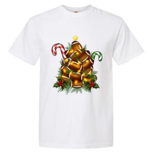 American Football Christmas Tree Christmas Pajamas Garment-Dyed Heavyweight T-Shirt