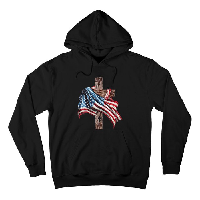 American Flag Christian Cross Jesus Hoodie