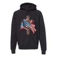 American Flag Christian Cross Jesus Premium Hoodie