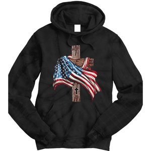 American Flag Christian Cross Jesus Tie Dye Hoodie