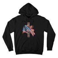 American Flag Christian Cross Jesus Tall Hoodie