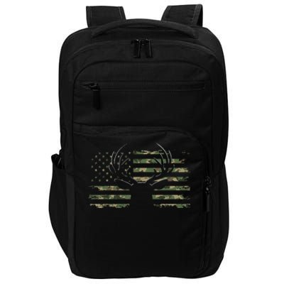 American Flag Camouflage Outdoor Antlers Deer Impact Tech Backpack