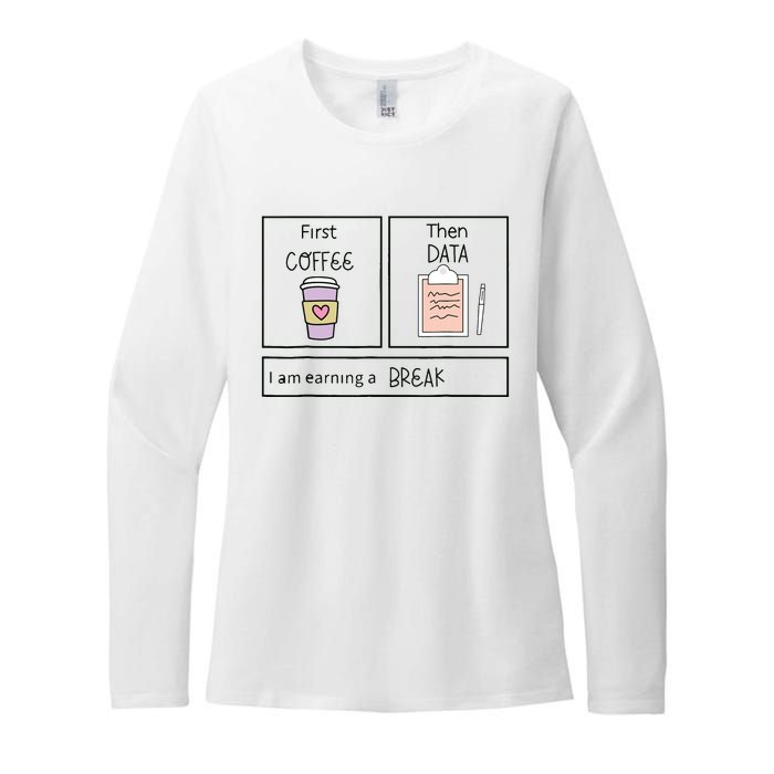 ABA First Coffee Then Data Funny Coffee Womens CVC Long Sleeve Shirt