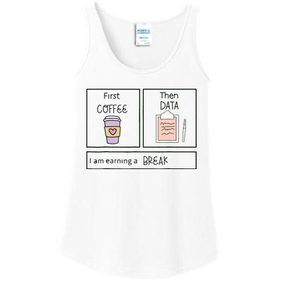 ABA First Coffee Then Data Funny Coffee Ladies Essential Tank