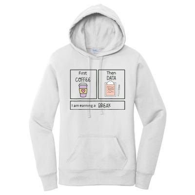 ABA First Coffee Then Data Funny Coffee Women's Pullover Hoodie