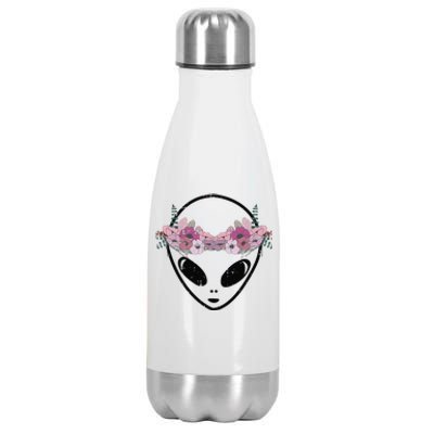 Area51 Flower Crown Alien Head Easy Martian Halloween Gift Stainless Steel Insulated Water Bottle