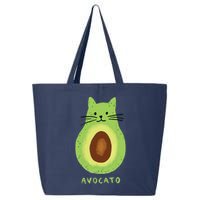 Avocato Funny Cute Cat Avocado Vegan And Cat Lover Kitten 25L Jumbo Tote