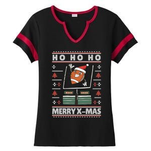 American Football Christmas Sweater Xmas Gift Ladies Halftime Notch Neck Tee