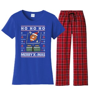 American Football Christmas Sweater Xmas Gift Women's Flannel Pajama Set