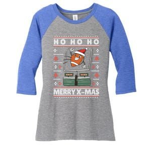 American Football Christmas Sweater Xmas Gift Women's Tri-Blend 3/4-Sleeve Raglan Shirt