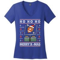 American Football Christmas Sweater Xmas Gift Women's V-Neck T-Shirt