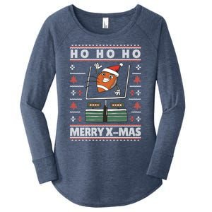 American Football Christmas Sweater Xmas Gift Women's Perfect Tri Tunic Long Sleeve Shirt