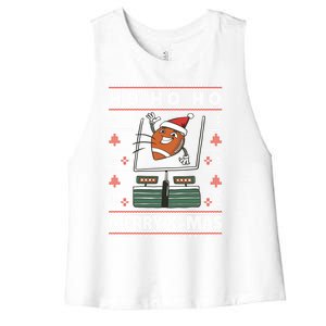 American Football Christmas Sweater Xmas Gift Women's Racerback Cropped Tank