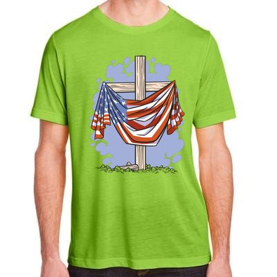 American Flag Cross Adult ChromaSoft Performance T-Shirt