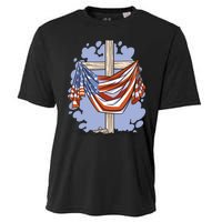 American Flag Cross Cooling Performance Crew T-Shirt