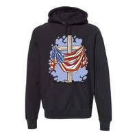 American Flag Cross Premium Hoodie