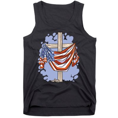 American Flag Cross Tank Top