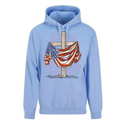 American Flag Cross Unisex Surf Hoodie