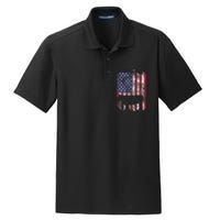 American Flag Cow Vintage Farm Animal Patriotic Farmer Gift Dry Zone Grid Polo