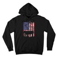 American Flag Cow Vintage Farm Animal Patriotic Farmer Gift Tall Hoodie