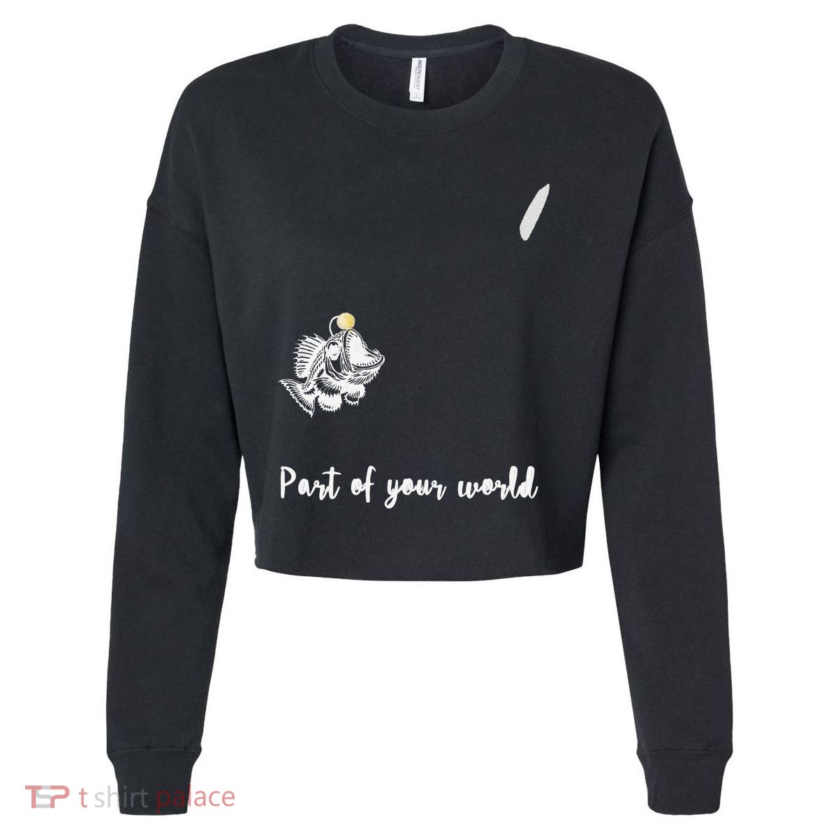 Angler Fish Deep Sea Cute Rip .Png Cropped Pullover Crew